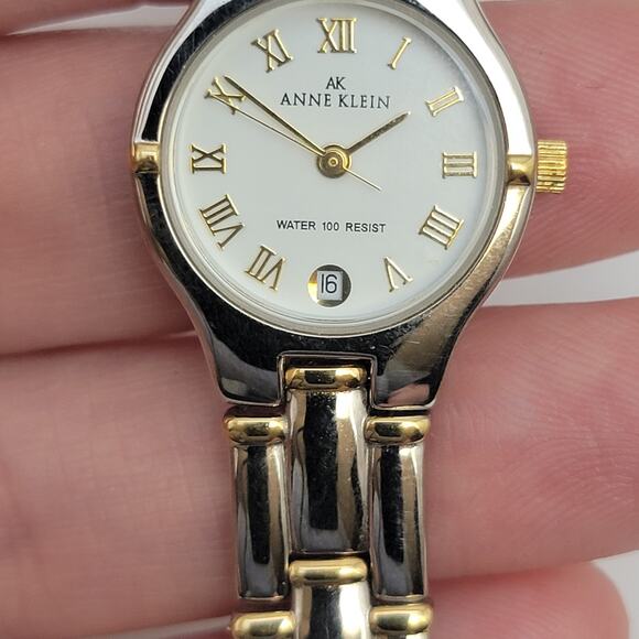 Vintage Watches Anne Klein Two-Tone Quartz Watch with Roman Dial & Date - Picture 5 of 10